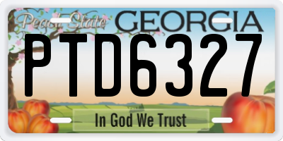 GA license plate PTD6327