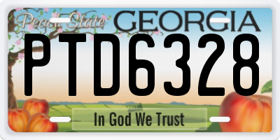 GA license plate PTD6328