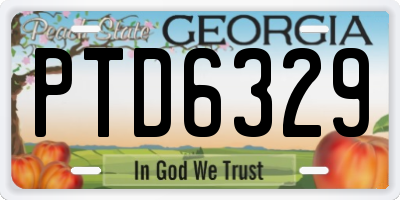 GA license plate PTD6329