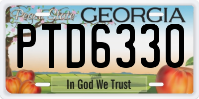GA license plate PTD6330