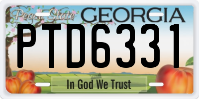 GA license plate PTD6331