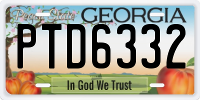 GA license plate PTD6332