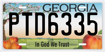 GA license plate PTD6335