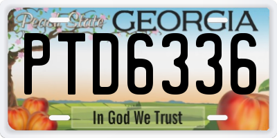 GA license plate PTD6336