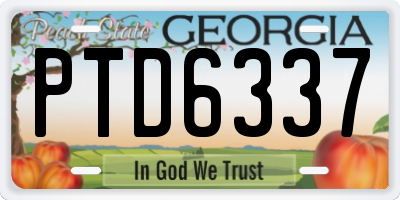 GA license plate PTD6337