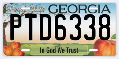 GA license plate PTD6338