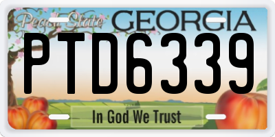 GA license plate PTD6339
