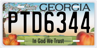 GA license plate PTD6344