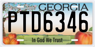 GA license plate PTD6346