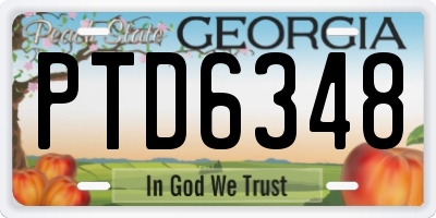 GA license plate PTD6348