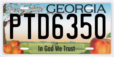 GA license plate PTD6350