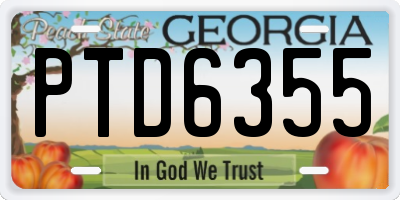 GA license plate PTD6355