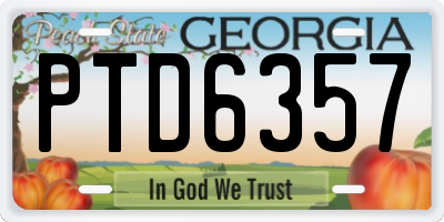 GA license plate PTD6357