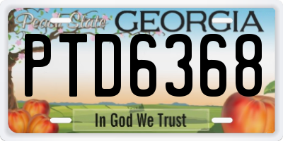 GA license plate PTD6368