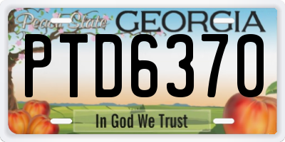 GA license plate PTD6370
