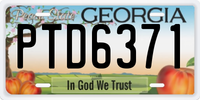 GA license plate PTD6371