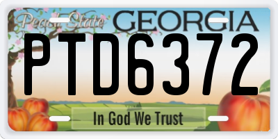 GA license plate PTD6372