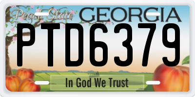 GA license plate PTD6379