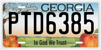 GA license plate PTD6385