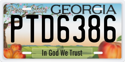GA license plate PTD6386