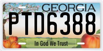 GA license plate PTD6388
