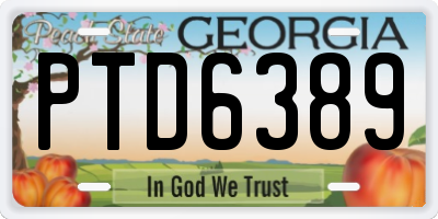 GA license plate PTD6389