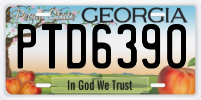 GA license plate PTD6390