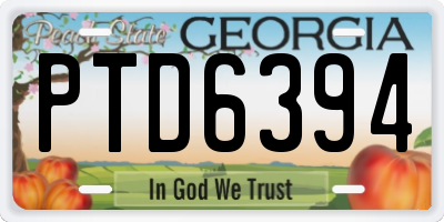 GA license plate PTD6394