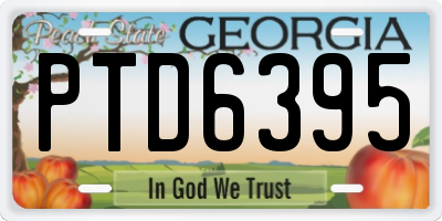 GA license plate PTD6395