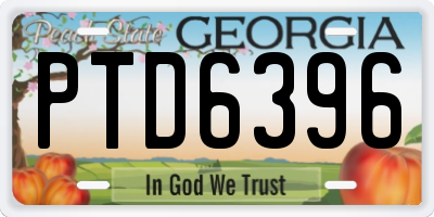GA license plate PTD6396