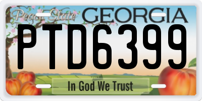 GA license plate PTD6399