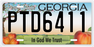 GA license plate PTD6411