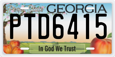 GA license plate PTD6415