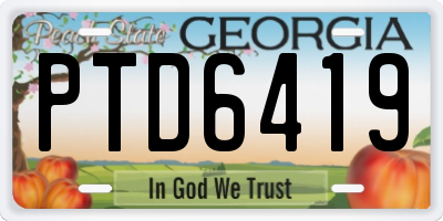 GA license plate PTD6419