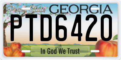 GA license plate PTD6420