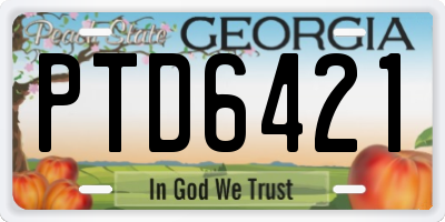 GA license plate PTD6421