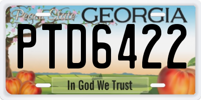 GA license plate PTD6422