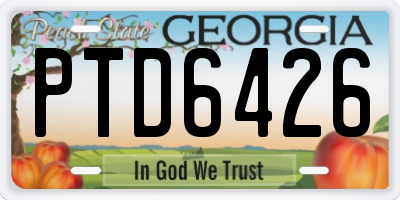 GA license plate PTD6426
