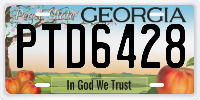 GA license plate PTD6428