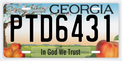 GA license plate PTD6431