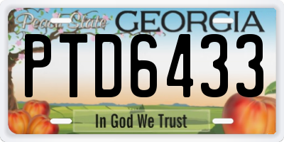 GA license plate PTD6433