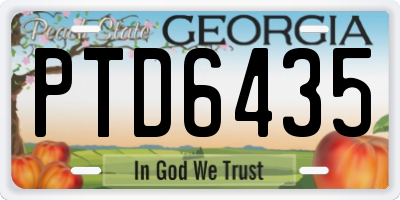 GA license plate PTD6435