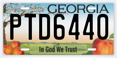 GA license plate PTD6440