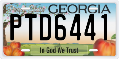 GA license plate PTD6441