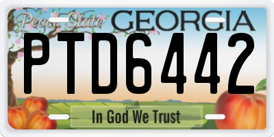 GA license plate PTD6442