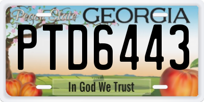 GA license plate PTD6443