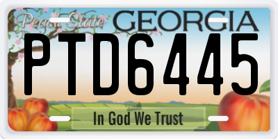 GA license plate PTD6445