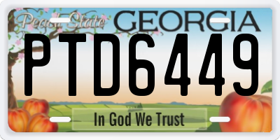 GA license plate PTD6449