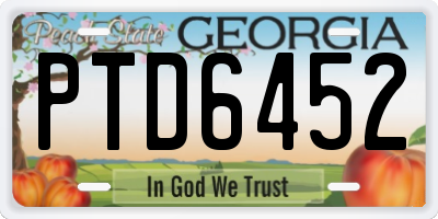 GA license plate PTD6452
