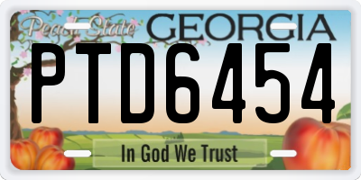 GA license plate PTD6454